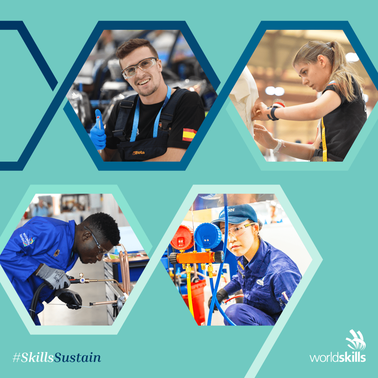 2021年4月，世界大教会内容主题的促销形象 -  #skillssustain关于可持续性的重要性，这是每个人的关注。